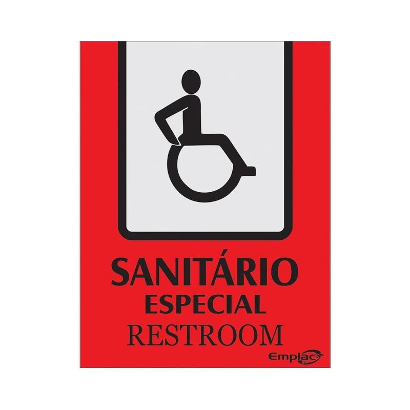 Placa-Sanitario-Especial-Vermelho-20x15cm-Portugues-Ingles-Emplac--1-unidade-