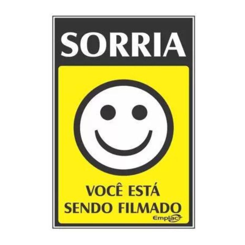Placa-Sorria-Voce-Esta-Sendo-Filmado-30x20cm-Emplac--1-unidade-