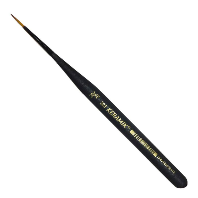 Pincel Mini Formato Liner C/ Cabo Extra Curto e Pelo Sintético Ref. 323 N.20-0 Keramik (01 unidade)