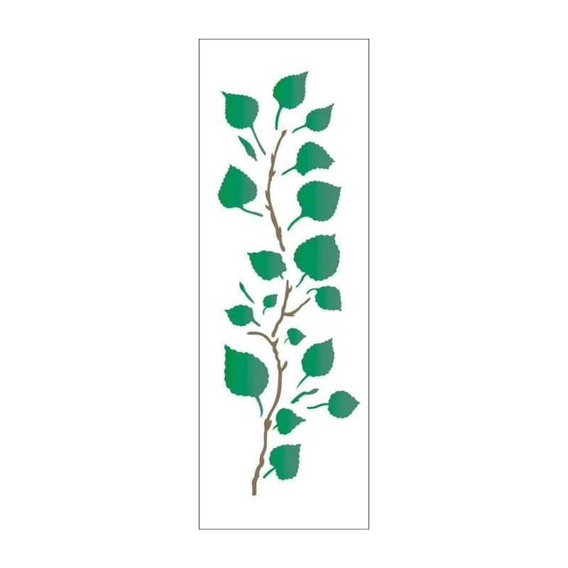 Stencil Simples de Acetato para Pintura 10x30cm Ref. OPA 738 Galho com Folhas OPA (01 unidade)