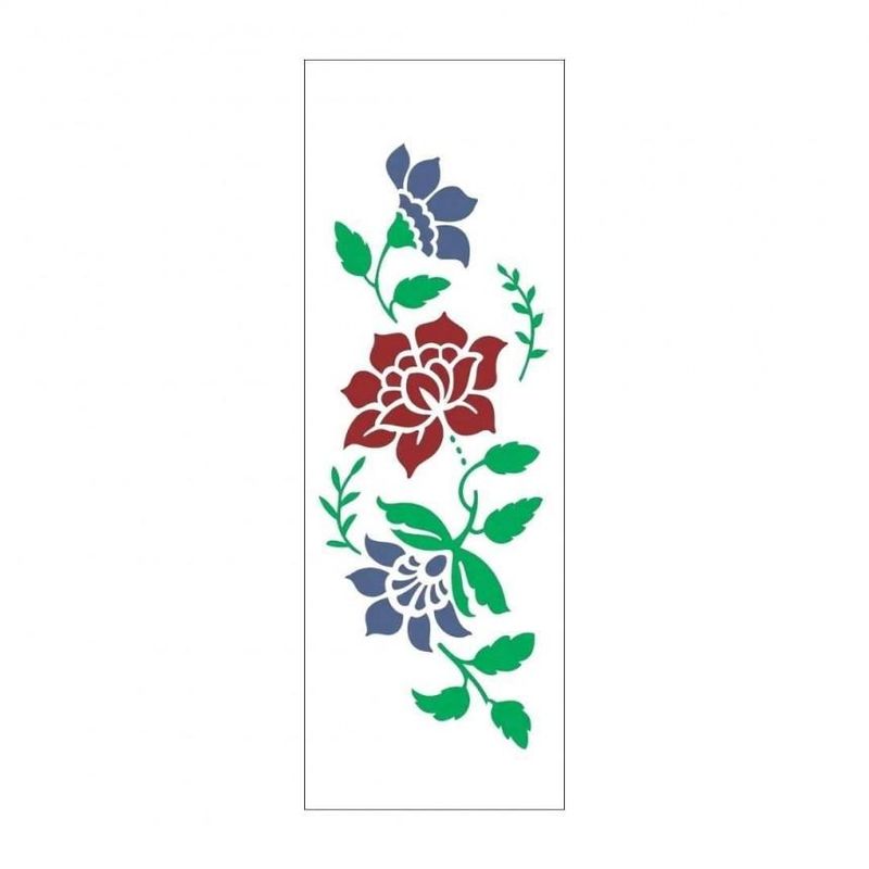 Stencil Simples de Acetato para Pintura 10x30cm Ref. OPA 2331 Flor Bauer III OPA (01 unidade)