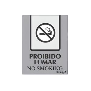 Placa Proibido Fumar Prata 20x15mm Emplac (1 unidade)