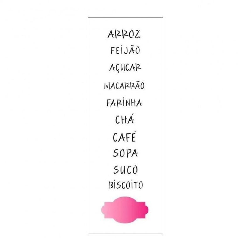Stencil Simples de Acetato para Pintura 10x30cm Ref. OPA 1473 Palavras Placas Alimentos OPA (01 unidade)