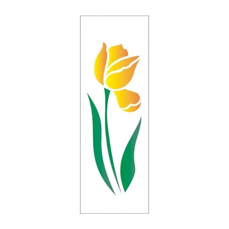 Stencil Simples de Acetato para Pintura 10x30cm Ref. OPA 1870 Estamparia Flor Tulipa I OPA (01 unidade)