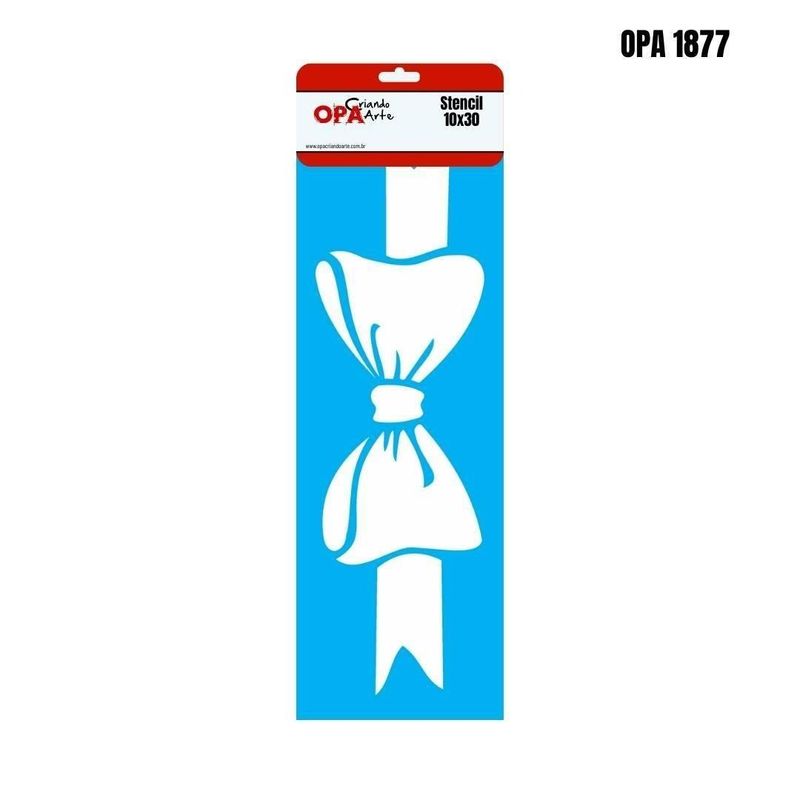 Stencil Simples de Acetato para Pintura 10x30cm Ref. OPA 1877 Estamparia Laço OPA (01 unidade)