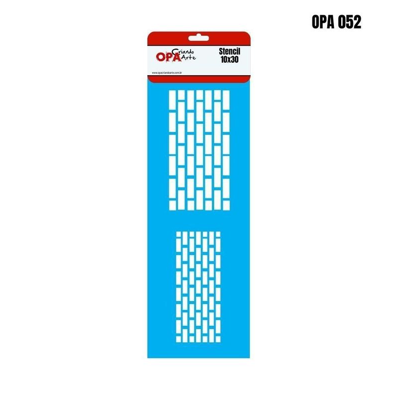 Stencil-Simples-de-Acetato-para-Pintura-10x30cm-Ref.-OPA-052-Tijolos-I-OPA--01-unidade-