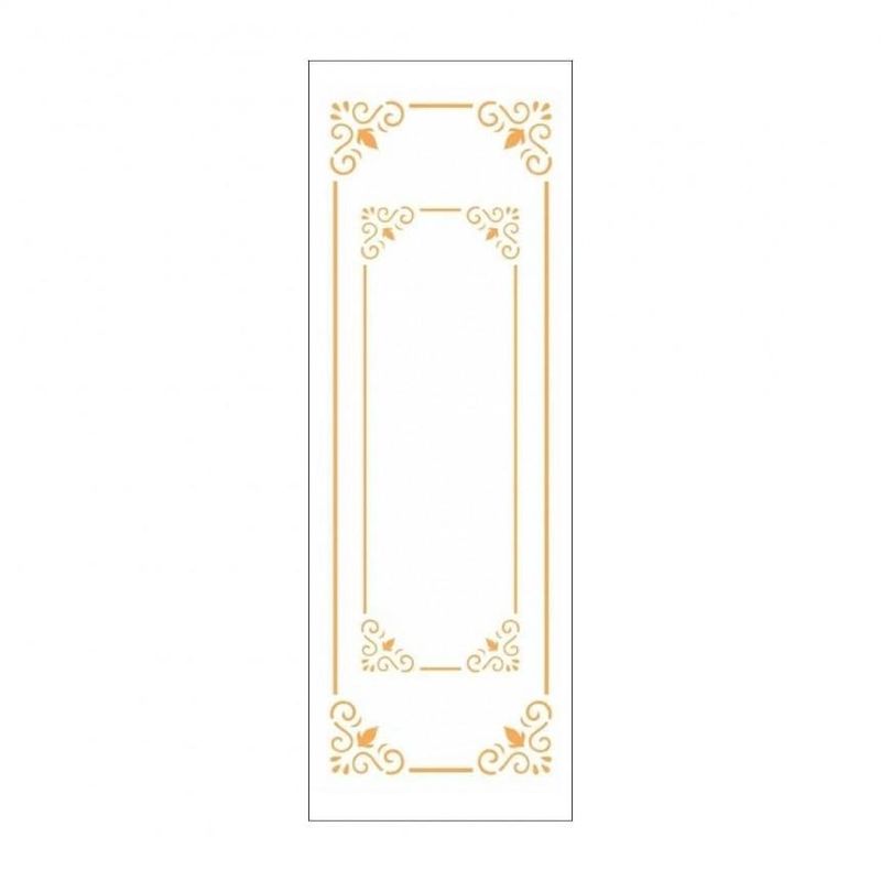 Stencil Simples de Acetato para Pintura 10x30cm Ref. OPA 2423 Estamparia Moldura Cantoneira Arabesco Dupla OPA (01 unidade)