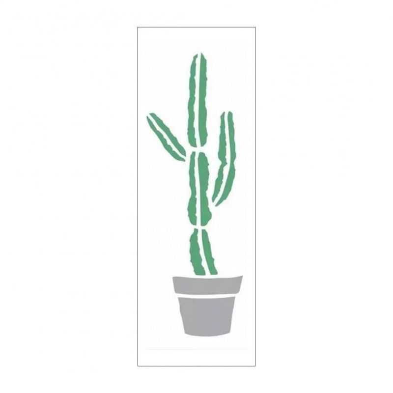 Stencil Simples de Acetato para Pintura 10x30cm Ref. OPA 2494 Estamparia Plantas Cactos OPA (01 unidade)