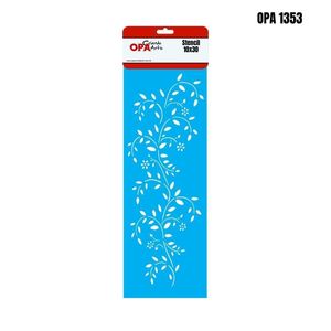 Stencil Simples de Acetato para Pintura 10x30cm Ref. OPA 1353 Galhos Com Folhas OPA (01 unidade)