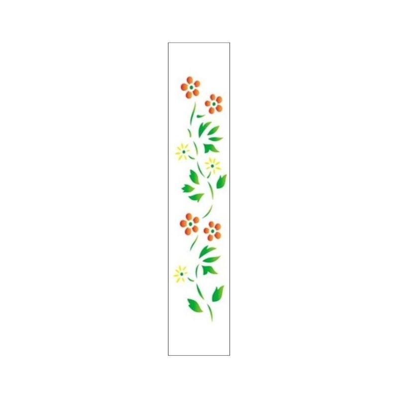 Stencil-Simples-de-Acetato-para-Pintura-6x30cm-Ref.-OPA-797-Ramo-Flores-OPA--01-unidade-