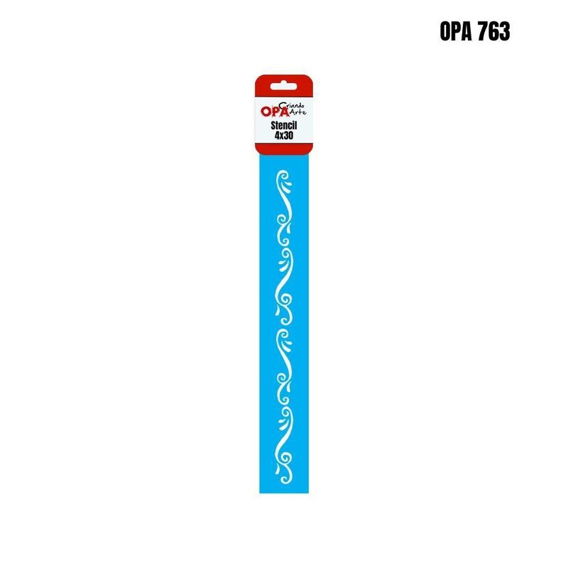 Stencil-Simples-de-Acetato-para-Pintura-4x30cm-Ref.-OPA-763-Arabesco-Barroco-OPA--01-unidade-