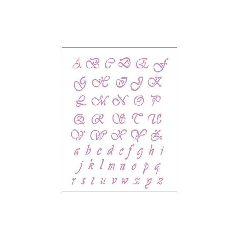Stencil Simples de Acetato para Pintura 20x25cm Ref. OPA 1087 Alfabeto Manuscrito OPA Criando Arte (01 unidade)