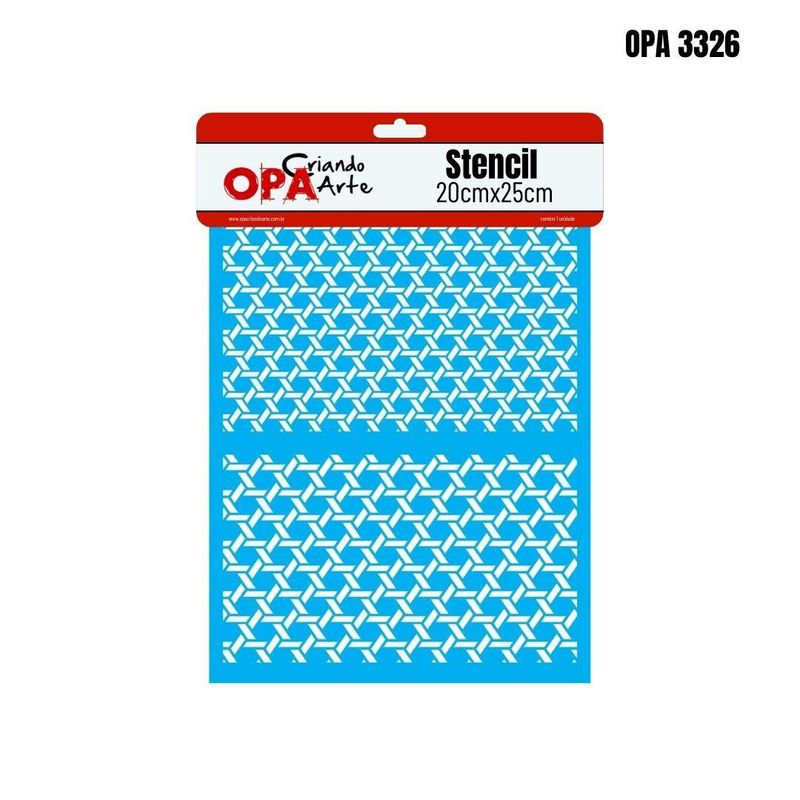 Stencil Simples de Acetato para Pintura 20x25cm Ref. OPA 3326 Pdbrasil Estamparia Cestaria I OPA Criando Arte (01 unidade)
