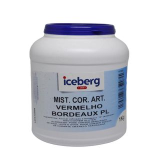 Mistura Corante em Pó Artificial Vermelho Bordeaux PL 1kg Iceberg (01 unidade)