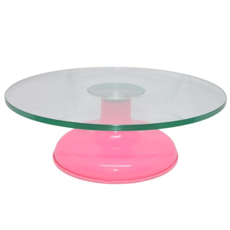 Bailarina--Prato-Giratorio--de-Vidro-Premium-Base-Rosa-30cm-Ref.-FT300R-Silver-Chef--01-unidade-