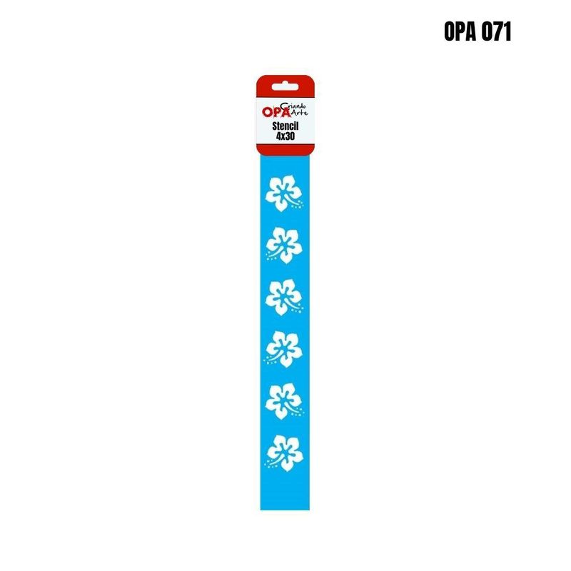 Stencil Simples de Acetato para Pintura 4x30cm Ref. OPA 071 Flor Hibisco OPA (01 unidade)
