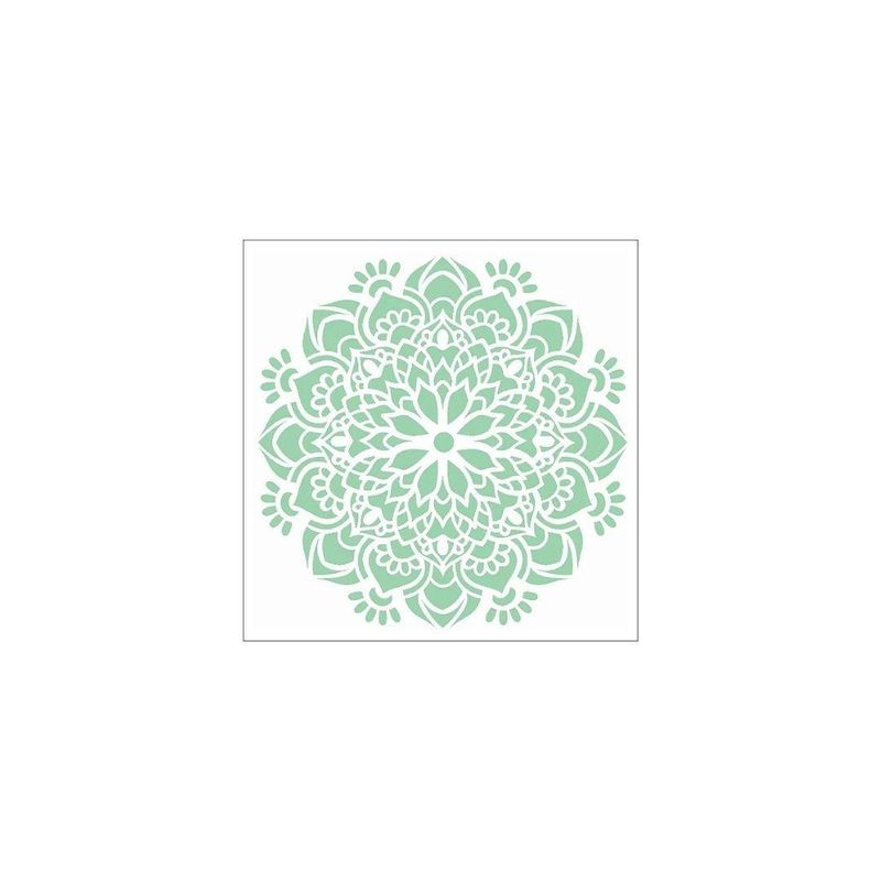 Stencil Simples de Acetato para Pintura 14x14cm OPA 2692 Mandala Flor Bauer (01 unidade)
