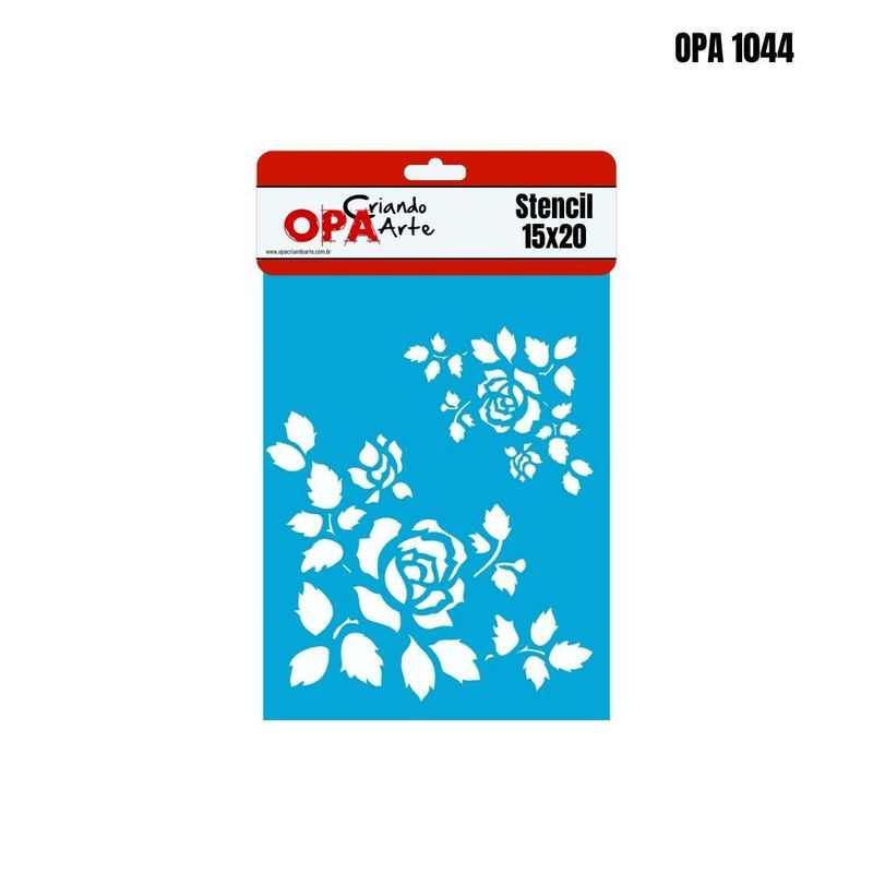 Stencil Simples de Acetato para Pintura 15x20cm OPA 1044 Cantoneira Rosas (01 unidade)