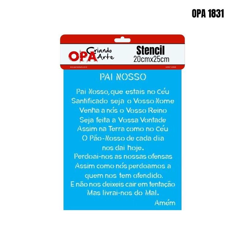 Stencil-Simples-de-Acetato-para-Pintura-20x25cm-OPA-1831-Oracao-Pai-Nosso--01-unidade-