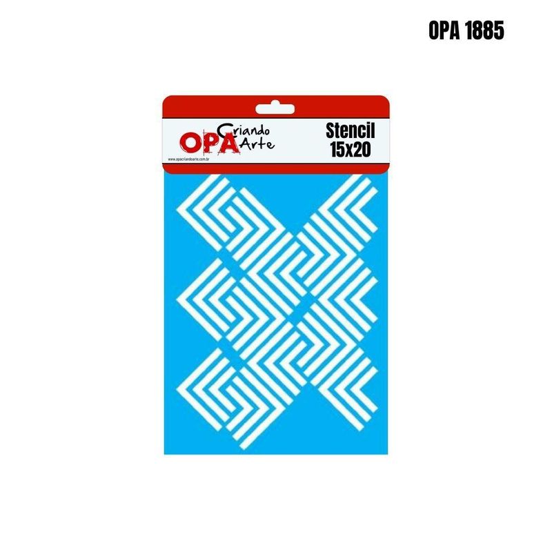 Stencil Simples de Acetato para Pintura 15x20cm OPA 1885 Estamparia Geométrica (01 unidade)