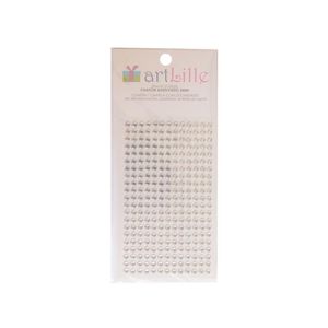 Cartela Meia Pérola Adesiva Prata 5mm Art Lille (273 Adesivos)