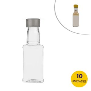 Garrafinha de Whisky C/ Tampa Prata 60ml Mirandinha Miniaturas (10 unidades)