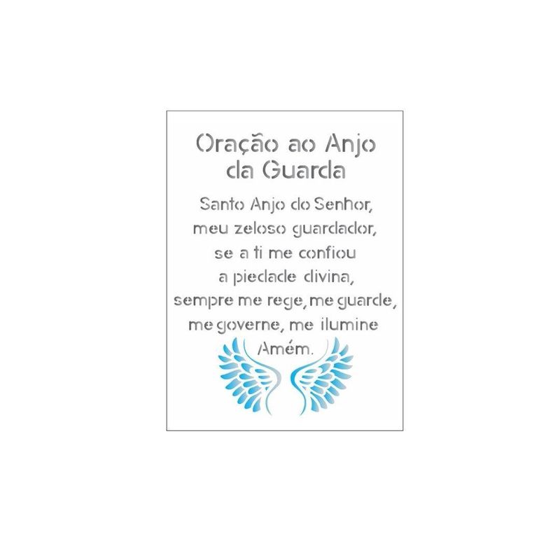 Stencil Simples de Acetato para Pintura 15x20cm OPA 1383 Oração do Anjo (01 unidade)