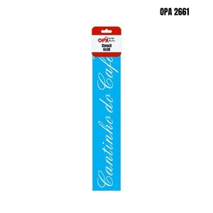 Stencil Simples de Acetato para Pintura 6x30cm OPA 2661 Frase Cantinho do Café (01 unidade)