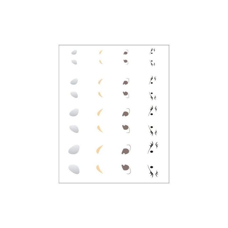 Stencil Simples de Acetato para Pintura 20x25cm OPA 1164 Olhos (01 unidade)