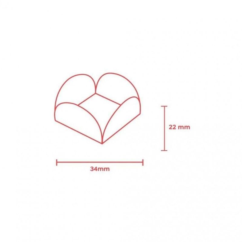Forminha 4 pétalas 34x34x22mm Azul BebêSulformas (50 unidades)