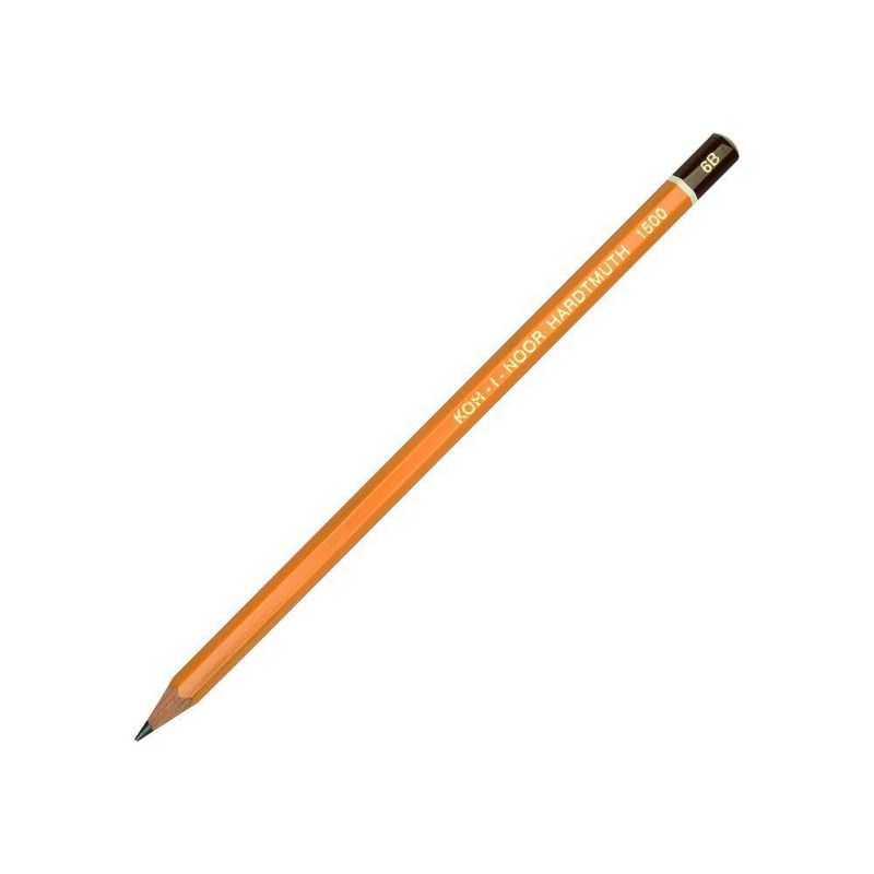 Lápis Grafite Técnico Preto 1500 6B Koh-I-Noor (01 Unidade)