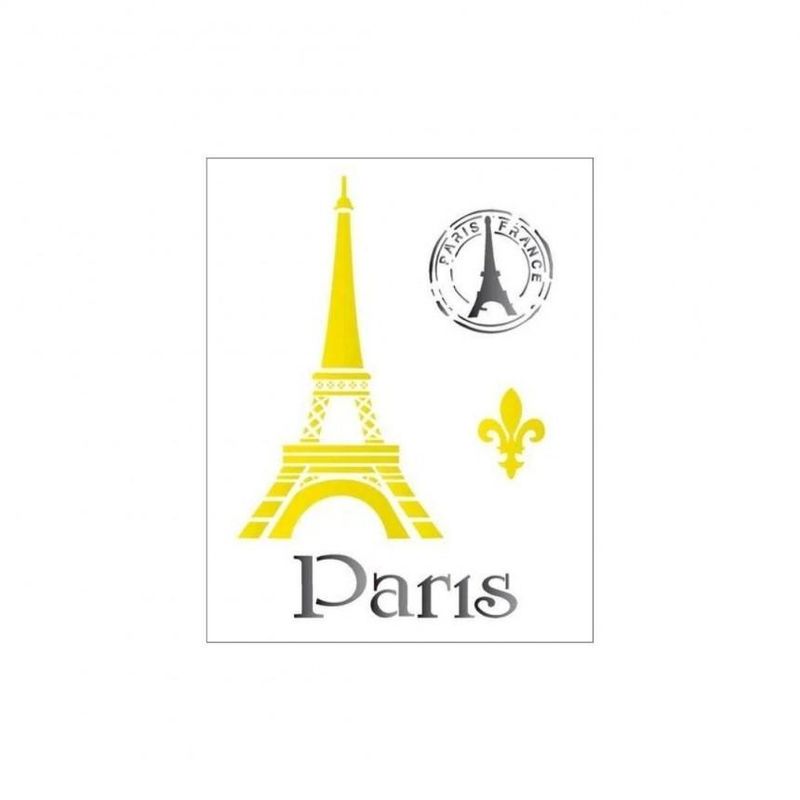Stencil Simples de Acetato para Pintura 20x25cm OPA 1166 Cidades Paris (01 unidade)