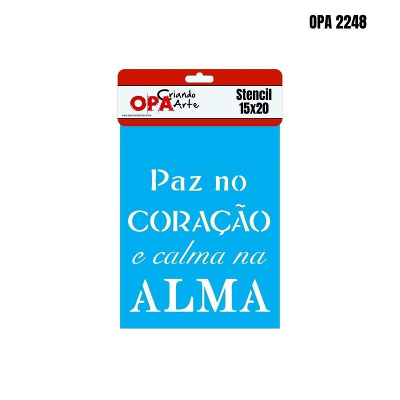 Stencil-Simples-de-Acetato-para-Pintura-15x20cm-OPA-2248-Frase-Paz-no-Coracao--01-unidade-
