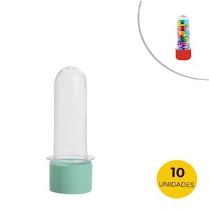 Tubete Pequeno Com Tampa Verde Bebê 8cm Mirandinha Miniaturas (10 unidades)
