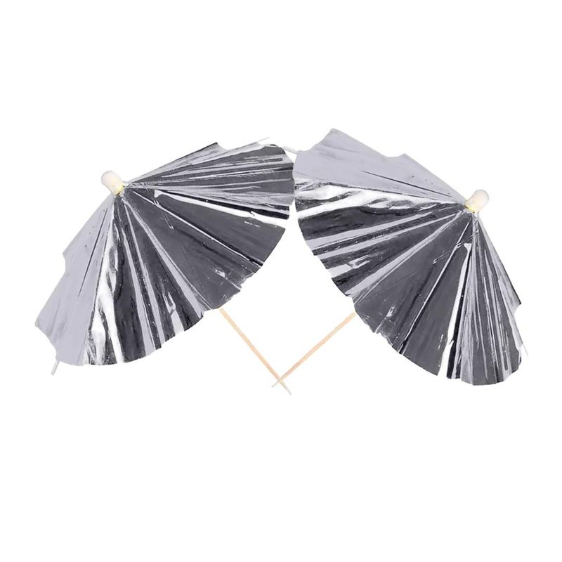 Enfeite-Decorativo-Topper-Guarda-Chuva-Prata-Metalizado-Art-Lille--10-Unidades-