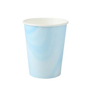 Copo de Papel Marmorizado Azul Bebê 270ml Silver Festas (8 unidades)