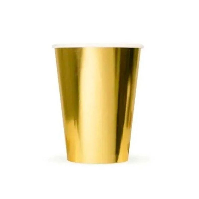 Copo-de-Papel-Liso-Dourado-270ml-Silver-Festas--8-unidades-