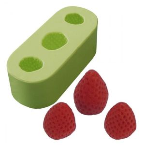 Molde de Silicone Morango Mini com 3 Cavidades Ref. 1464 Acquacolor (01UND)