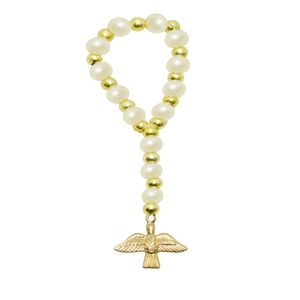 Dezena com Contas Bege e Douradas Ref. 301 (10UND)