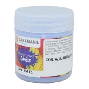 Corante em Pó para Velas Azul Bebê Saramanil (7 gramas)