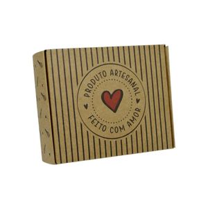 Caixa de Papel Cartão para 6 Brigadeiros Feito Com Amor Kraft Ref.: 13004594 Cromus (01 unidade)