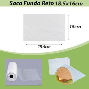 Bobina de Saco Plástico Picotado com Fundo Reto para Hambúguer ou Tapioca 18.5x16cm Vabene (500 unid