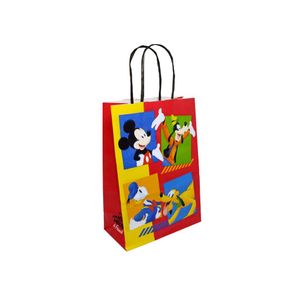 Sacola de Presente Mickey e Turma 21,5x15x8 cm Tamanho P Estampada Cromus (1 unidade)