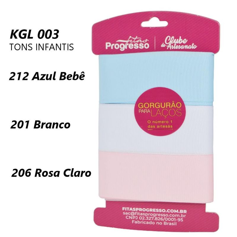 Cartela Fita de Gorgurão para Laços KGL 001 Cor 003 Progresso (09 metros)