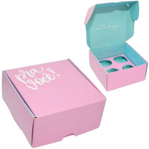 Caixa de Papel Cartão para 4 Brigadeiros Pra Você cor Rosa Ref. 13003834 Cromus (01UND)
