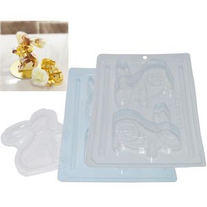 Forma em Acetato com Silicone Coelho Pulando 40gr Ref. 10135 BWB (01UND)