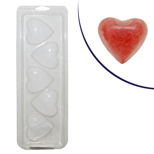 Forma-em-Acetato-Semi-Profissional-Coracao-Gordo-liso-com-5-Cavidades-Ref.-SPRO-012--01UND-