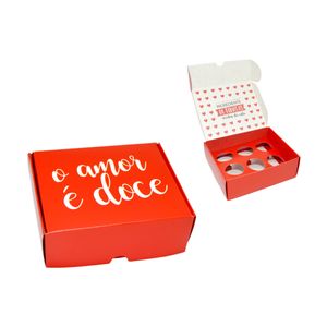 Caixa de Papel Cartão para 6 Brigadeiros O Amor é Doce Ref. 13003850 Cromus (01UND)