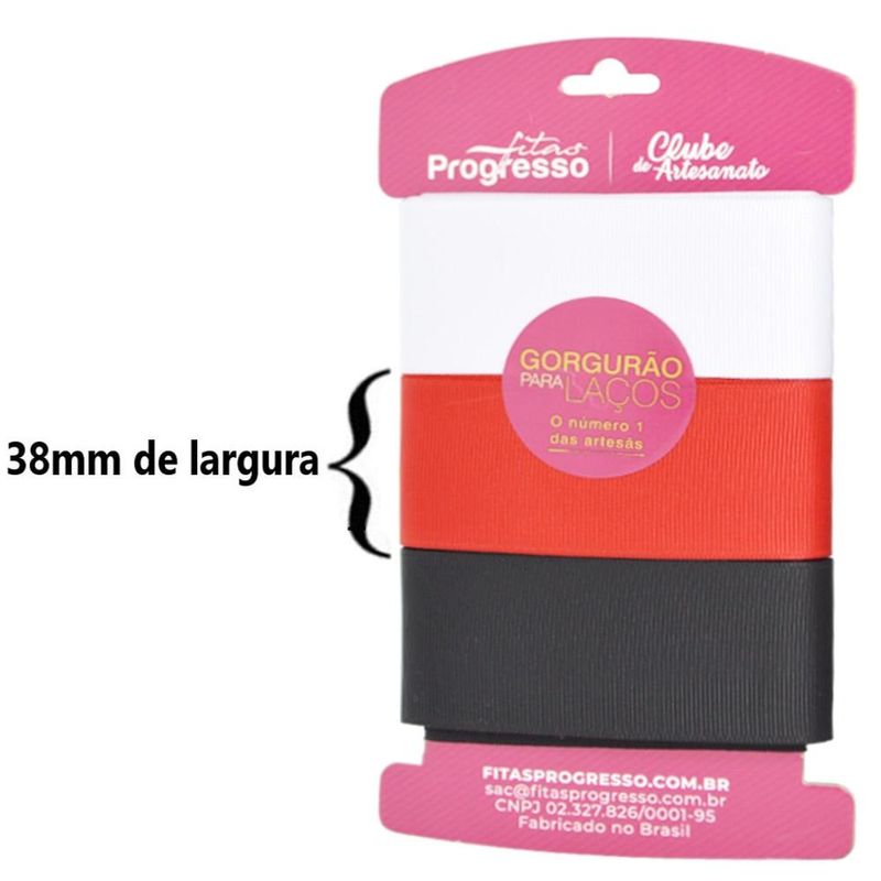 Cartela Fita de Gorgurão para Laços KGL 001 Cor 002 Progresso (09 metros)