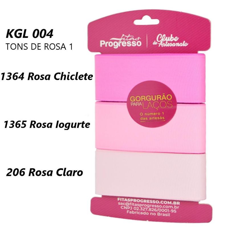 Cartela Fita de Gorgurão para Laços KGL 001 Cor 004 Progresso (09 metros)